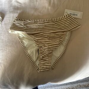 Montce Neutral stripe bikini set (Devin top and tamarind bottom)